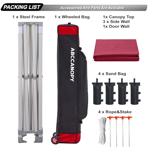 ABCCANOPY Easy Pop Up Canopy Tent with Sidewalls 10x10 Commercial -Series, White