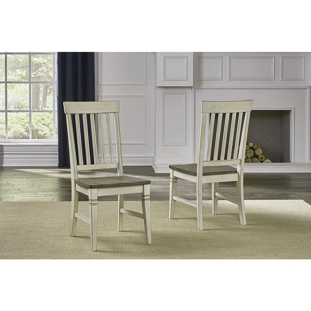 A-America Beacon Slatback Side Chair with Wood Seating