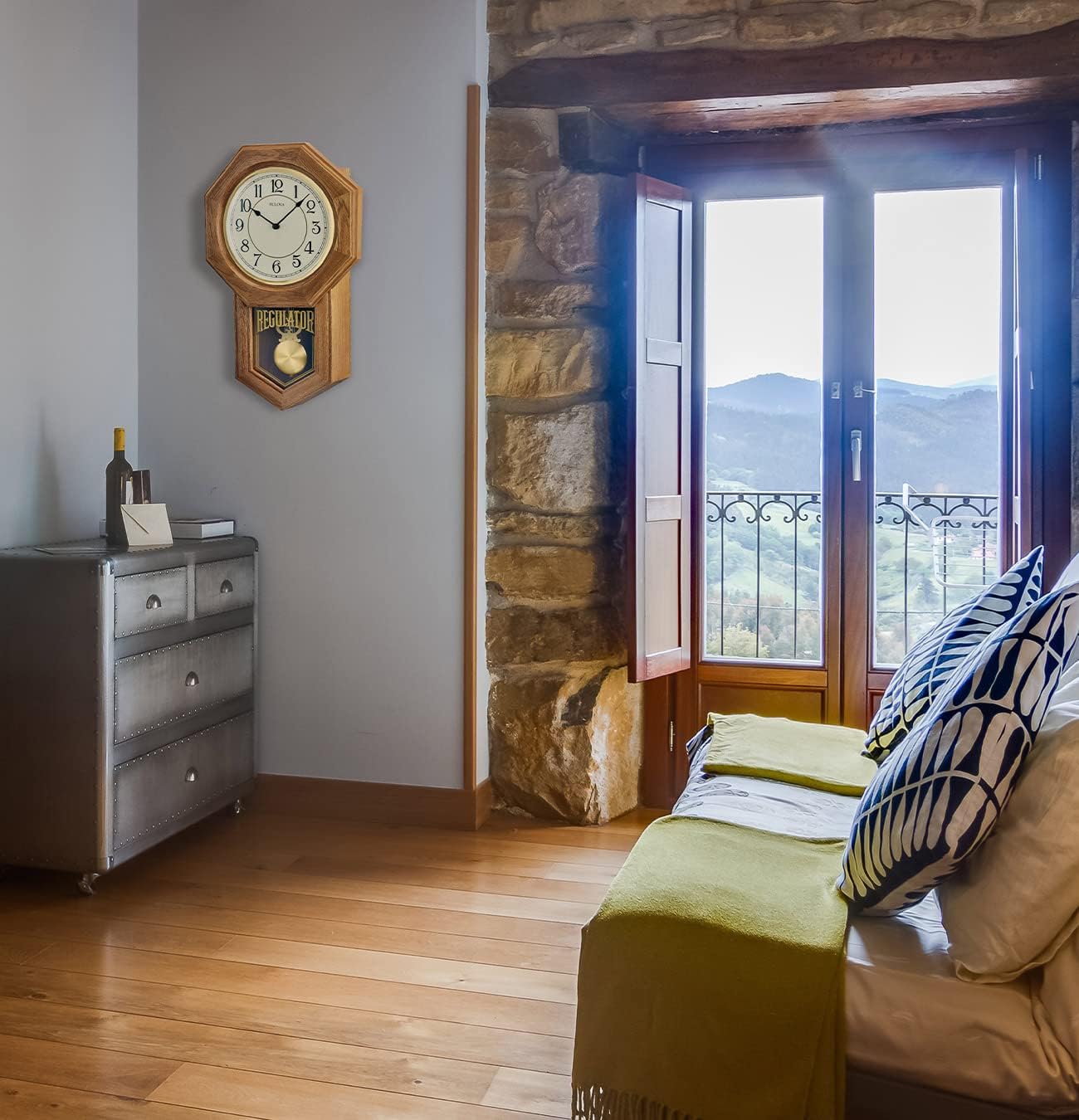 Bulova Clocks Model C3545 Thomaston, Golden Oak