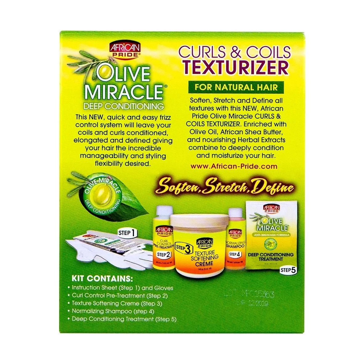 African Pride Olive Miracle Texturizer Curls Coils 1 App, Pack of 2