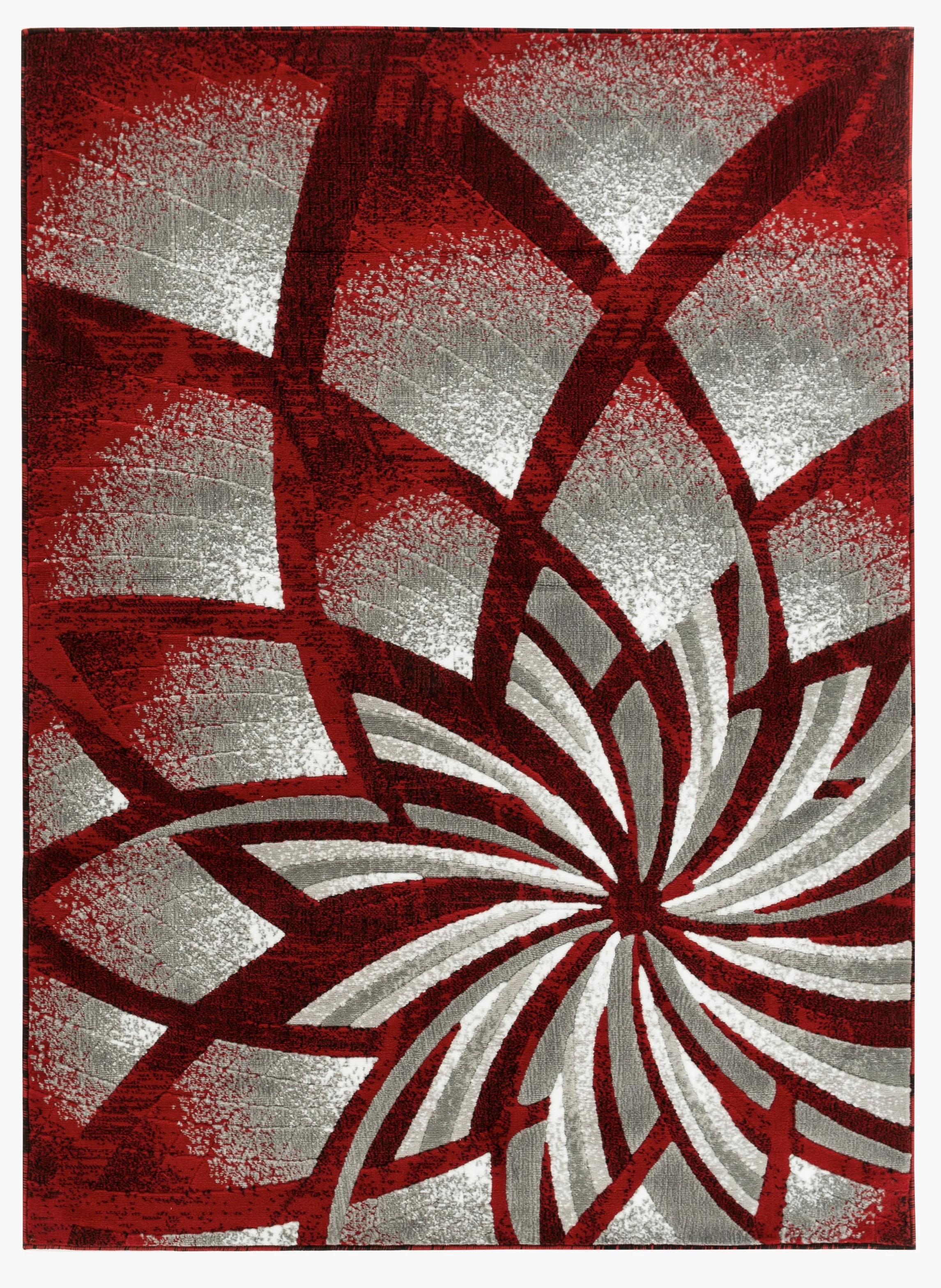 Newport Collection - Red Geometric Modern Area Rug