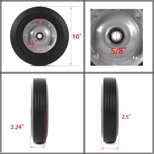 10-Inch Solid Rubber Tire Wheels Replacement 4.10/3.50-4