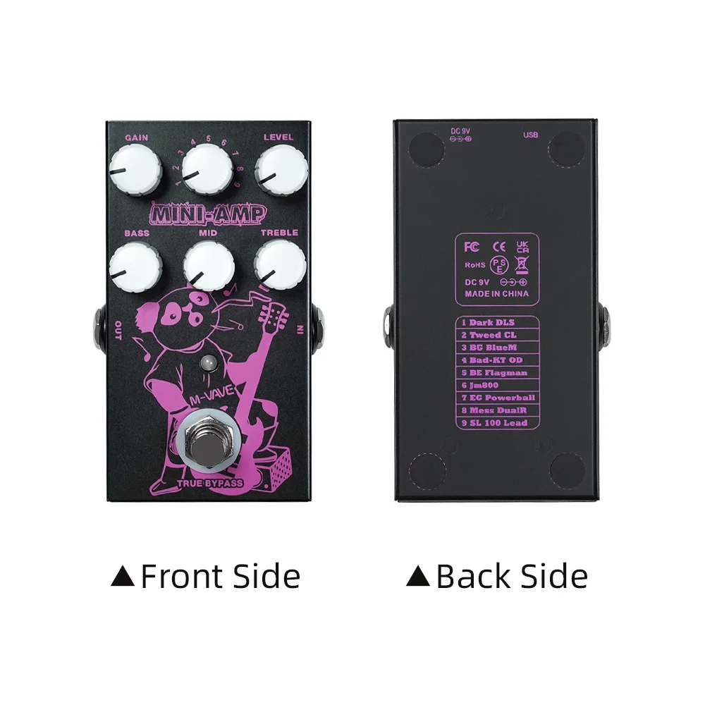 M-VAVE Electric Guitar Effects Pedal 9V 3-gear EQ Adjuster Portable Guitar Multi Effects Pedal 9-gear Effects selection Metal Case for Speaker Mixer Headphones Sound Card