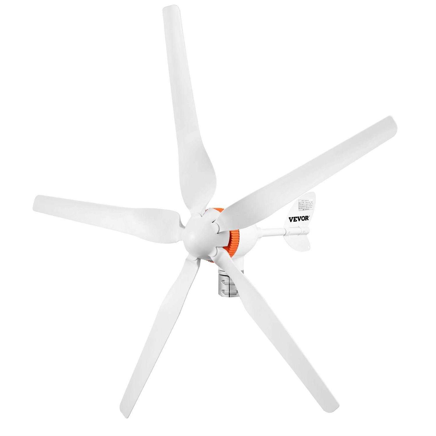 VEVOR Wind Turbine Generator 500-Watt 5 Blades Auto Adjust Windward Direction Wind Power Generator with Mppt Controller