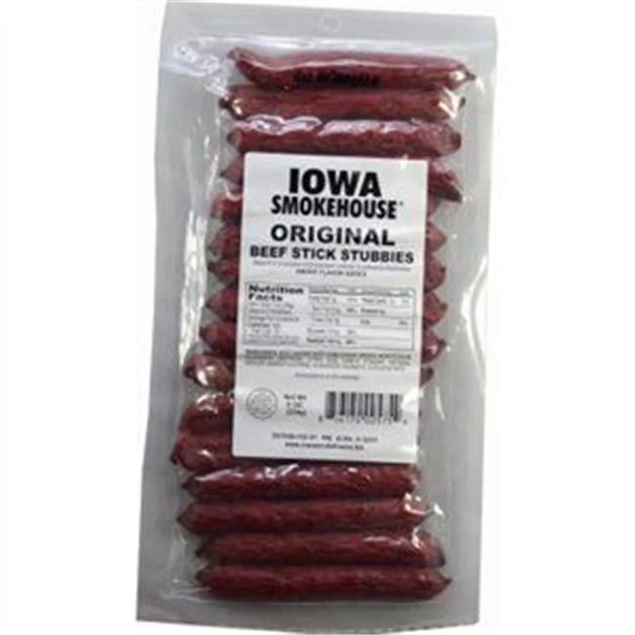 Iowa Smokehouse & Preferred Wholesale 253854 8 oz Original Flavor Beef Stick Stubbies - Pack of 12