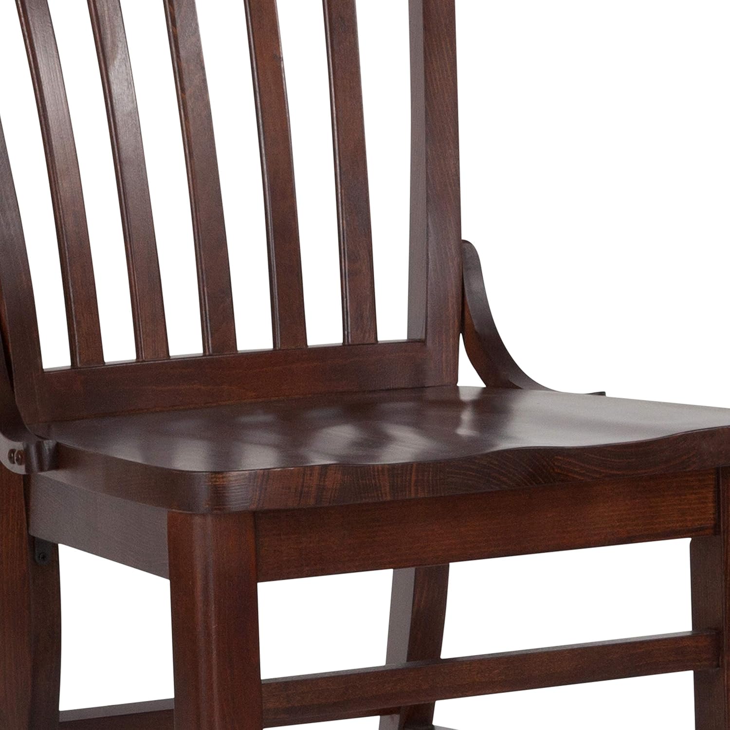 BizChair School House Back Walnut Wood Chair