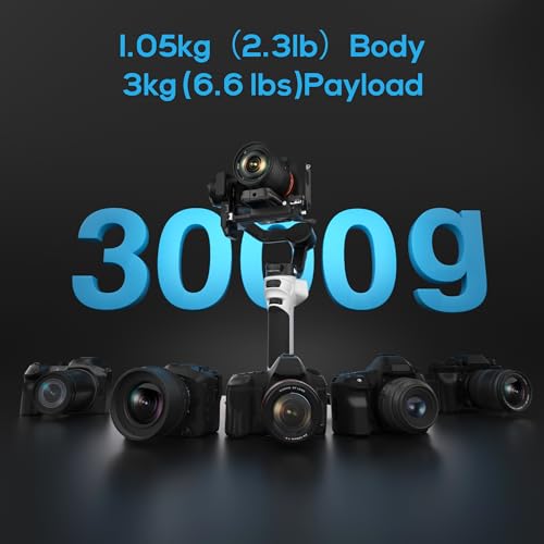 ZHIYUN CINEPEER Weebill 3E[Official], 3-Axis Lightweight Gimbal Stabilizer for DSLR & Mirrorless Camera Canon/Sony/Panasonic/Nikon, 3KG Payload, Native Vertical Shooting, Bluetooth Shutter Control