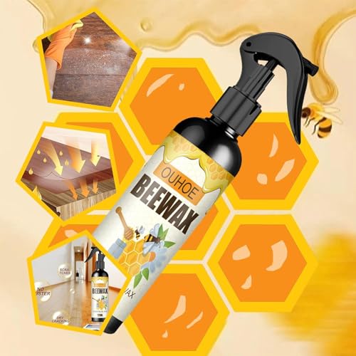 Beeswax Spray,Natural Micro-Molecularized Beeswax Spray,Beeswax Spray Furniture Polish,Beeswax Spray Cleaner,Used to Care for Living Rooms,Kitchens,Wood Furniture Floors (1 Pcs)