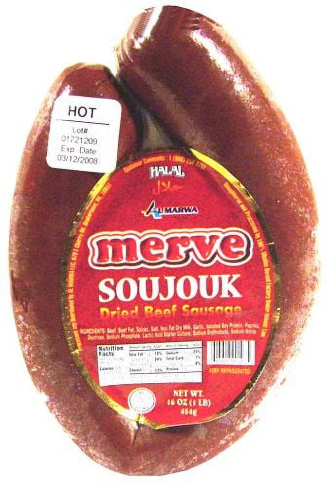 Merve Hot Beef Soujouk - 1lb (Halal)