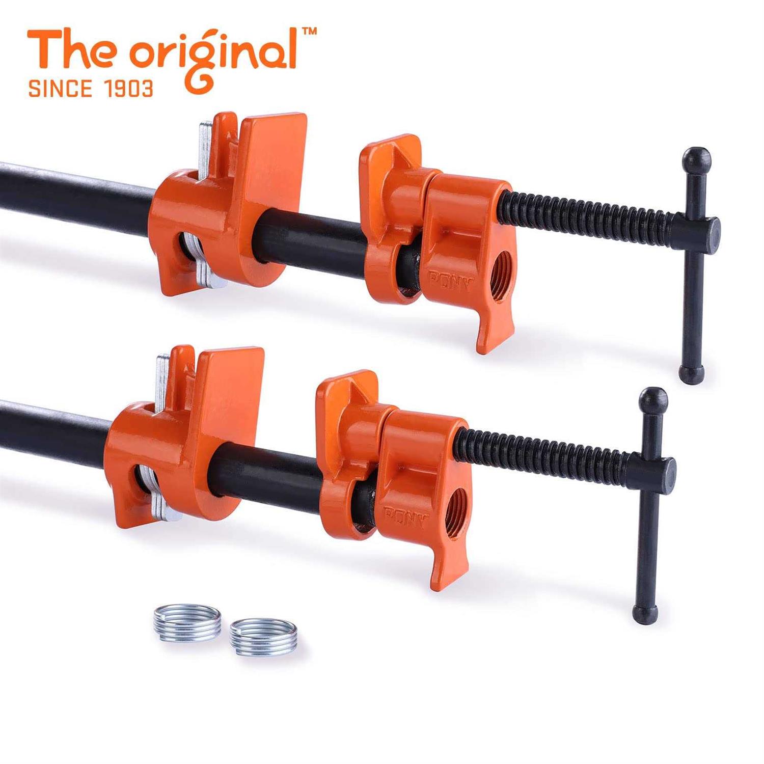PONY 2-Pack Wood Gluing Pipe Clamp Fixture Black Pipe