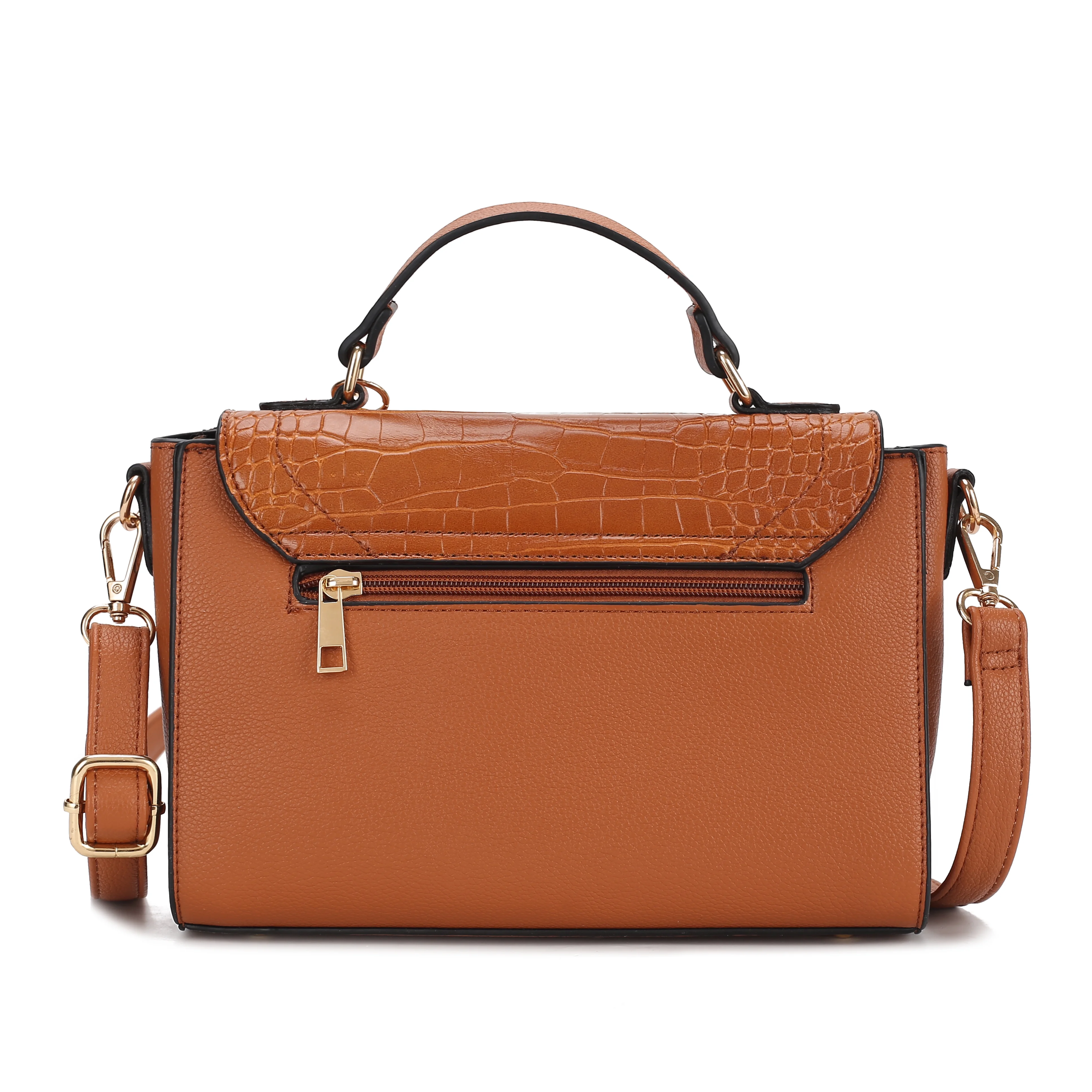 MKF Collection Sylvie Croco Embossed Vegan Leather Women’s Shoulder Bag, Stylish Crossbody Purse Handbag by Mia K - Coffee