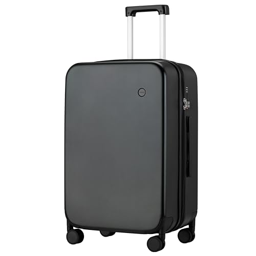 mixi Upgrade Carry on Luggage 14 Inch Underseat Personal Item Suitcases with Spinner Wheels, Hardside Rolling Suitcase PC with TSA Lock Lightweight Travel Case, Fine Grid Black