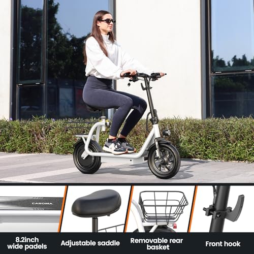 Caroma Peak 500W/800W/1200W Electric Scooter with Seat, LED Display & up to 30Miles,12