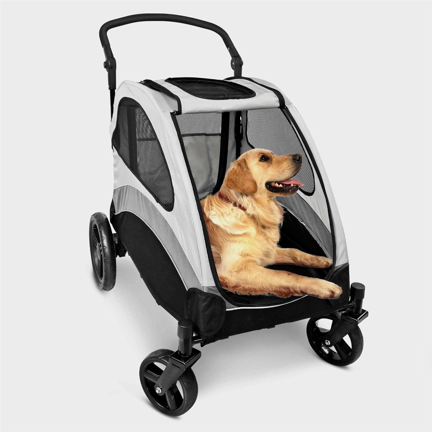 Foldable Pet Stroller for Large or 2 Dogs Cats Jogger Wagon with 4 Wheels - Pet Supplies online store