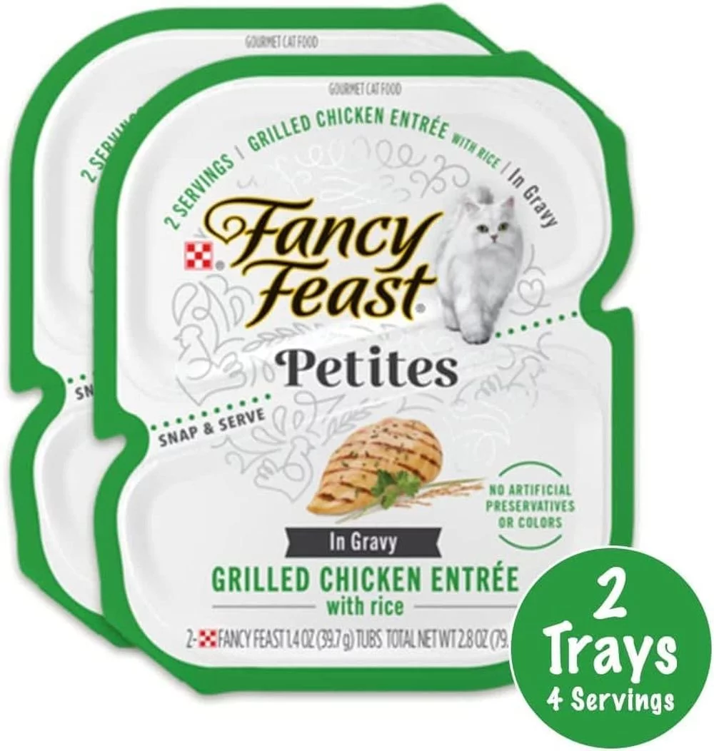 Fancy Feast Petites in Gravy Wet Cat Food Chicken Turkey Beef Salmon and Whitefish Variety Pack 20 Servings