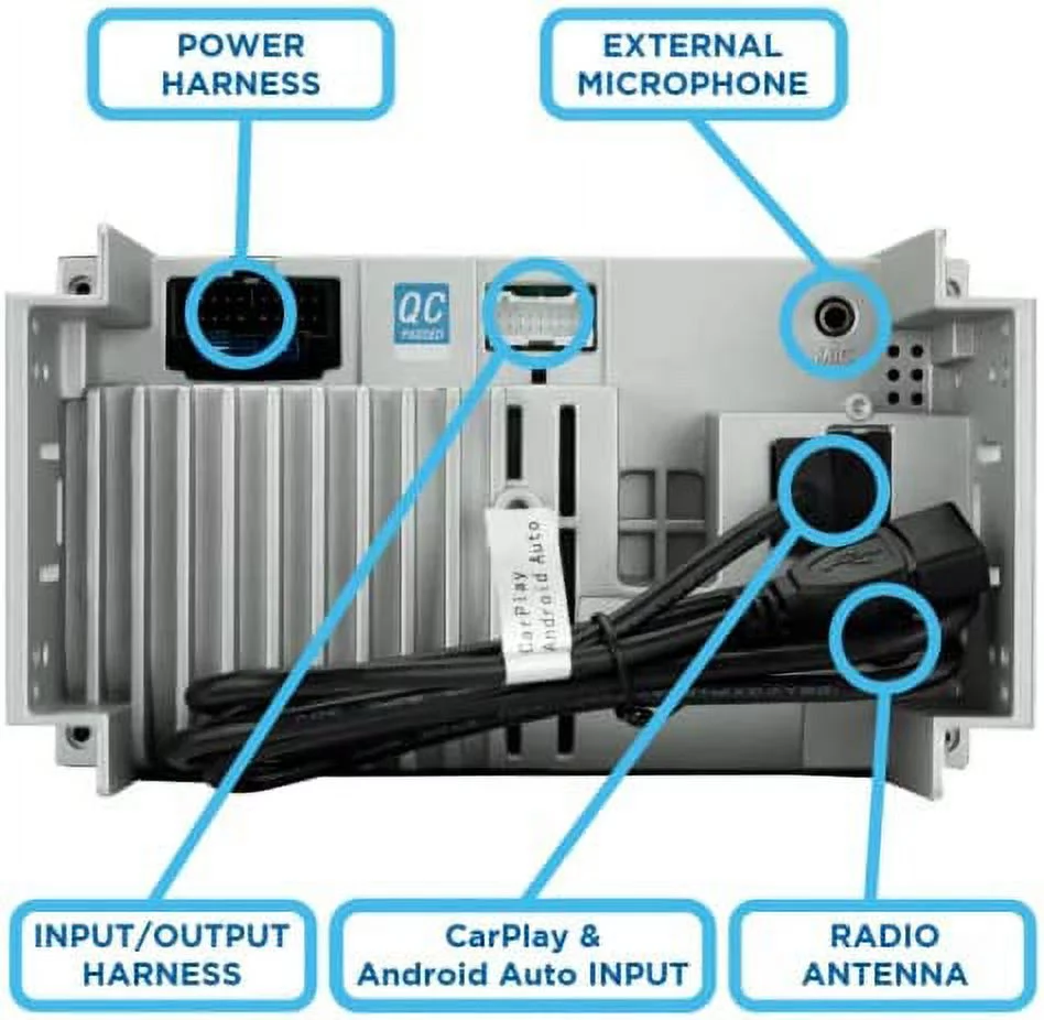 JENSEN J1CA7 7-inch Certified Apple CarPlay Android Auto, Double DIN Car Stereo Radio, New