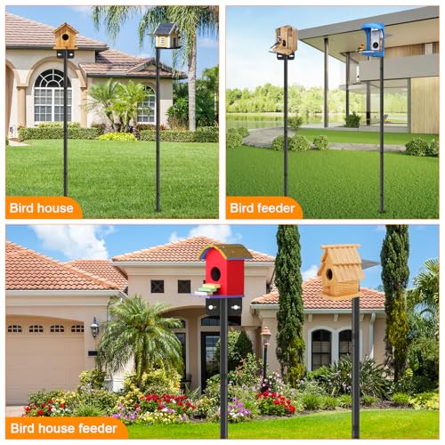 2 Pack 80 Inch Adjustable Bird Feeder Pole,Bird House Pole Suitable for Feeders & Birdhouse,Weather Station,Heavy-Duty Rustproof Design,Enhance Outdoor Decor & Birdwatching Experience