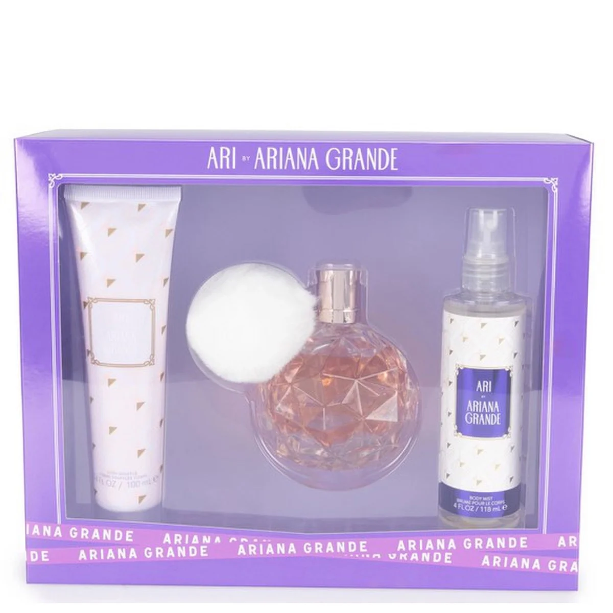 Ariana Grande Ari , 3 Pc Gift Set 3.4oz EDP Spray, 3.4oz Body Souffle, 4oz Body Mist