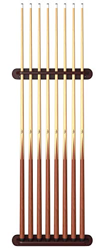Viper 2-Piece Traditional Wall Mounted Solid Oak Billiard/Pool Cue Rack, Holds 8 Cues