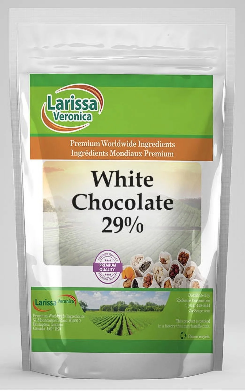 Larissa Veronica White Chocolate Couverture Callets (29%), (8 oz, 2-Pack, Zin: 526642)