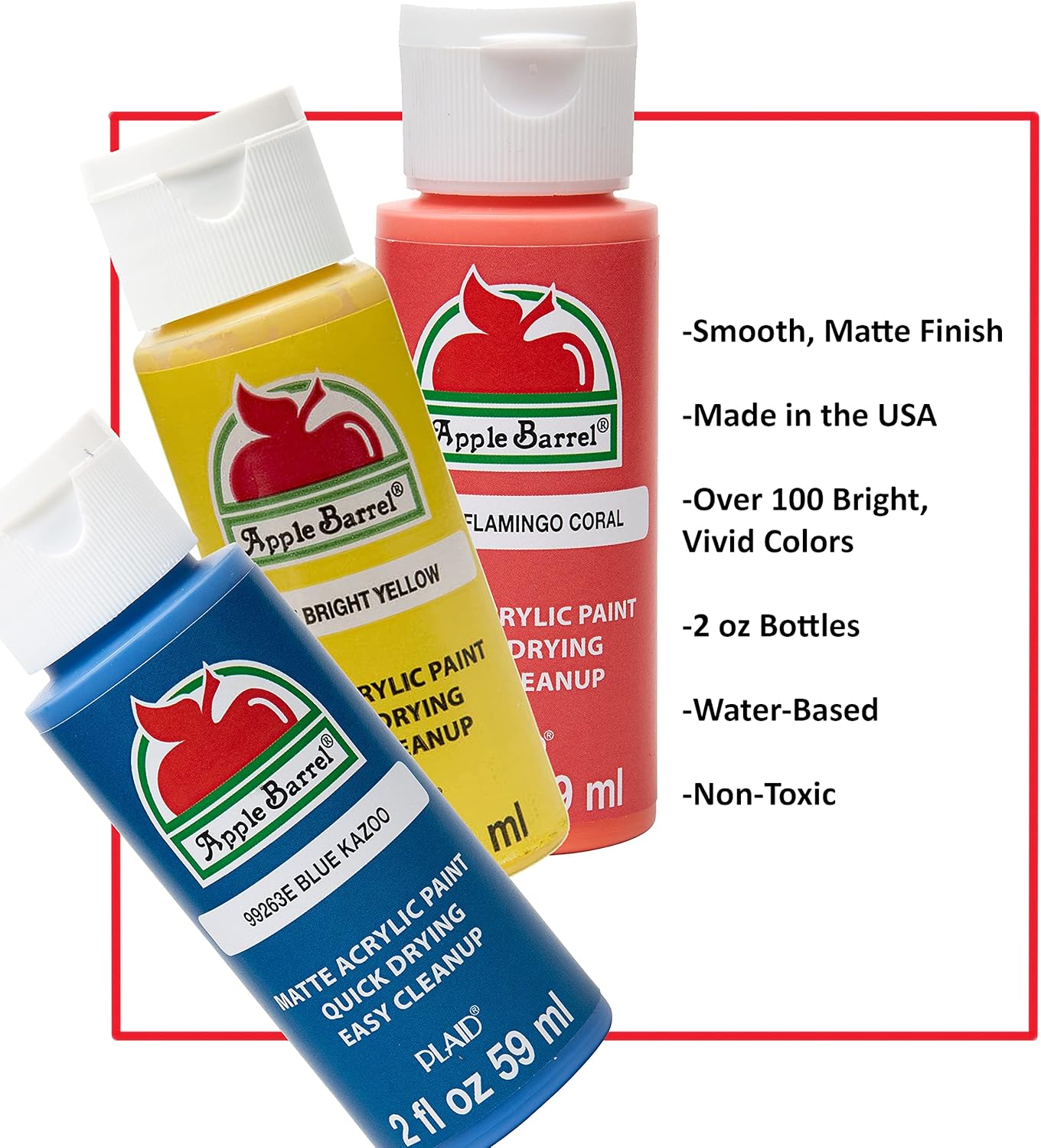 Apple Barrel Acrylic Paint in Assorted Colors (2 oz), 20490, Neon Yellow