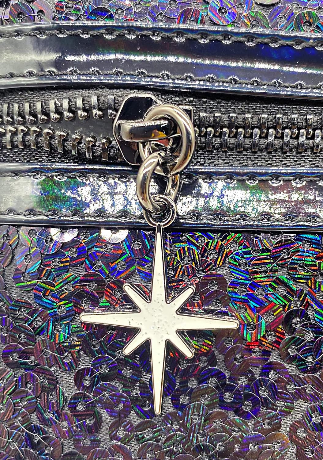 Loungefly X LASR Exclusive Disney Celestial Dreams Black Holographic Sequin Minnie Mini Backpack - Fashion Cosplay Disneybound Cute Backpacks