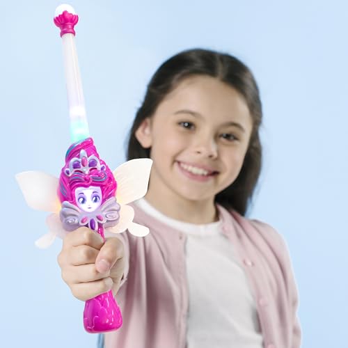 – Magic Pink Fairy Wand with Fern – Interactive Light-Up Wand with Color Screen, Fairy Wings & 60+ Spells and Animations – Ages 4+