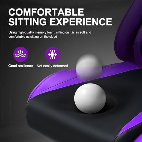 GTRACING Gaming Chair with Footrest, Ergonomic Computer Game Desk Chair, Recline Gaming Chair Seat Height Adjustment, Swivel Rocker with Headrest and Lumbar (Blue)