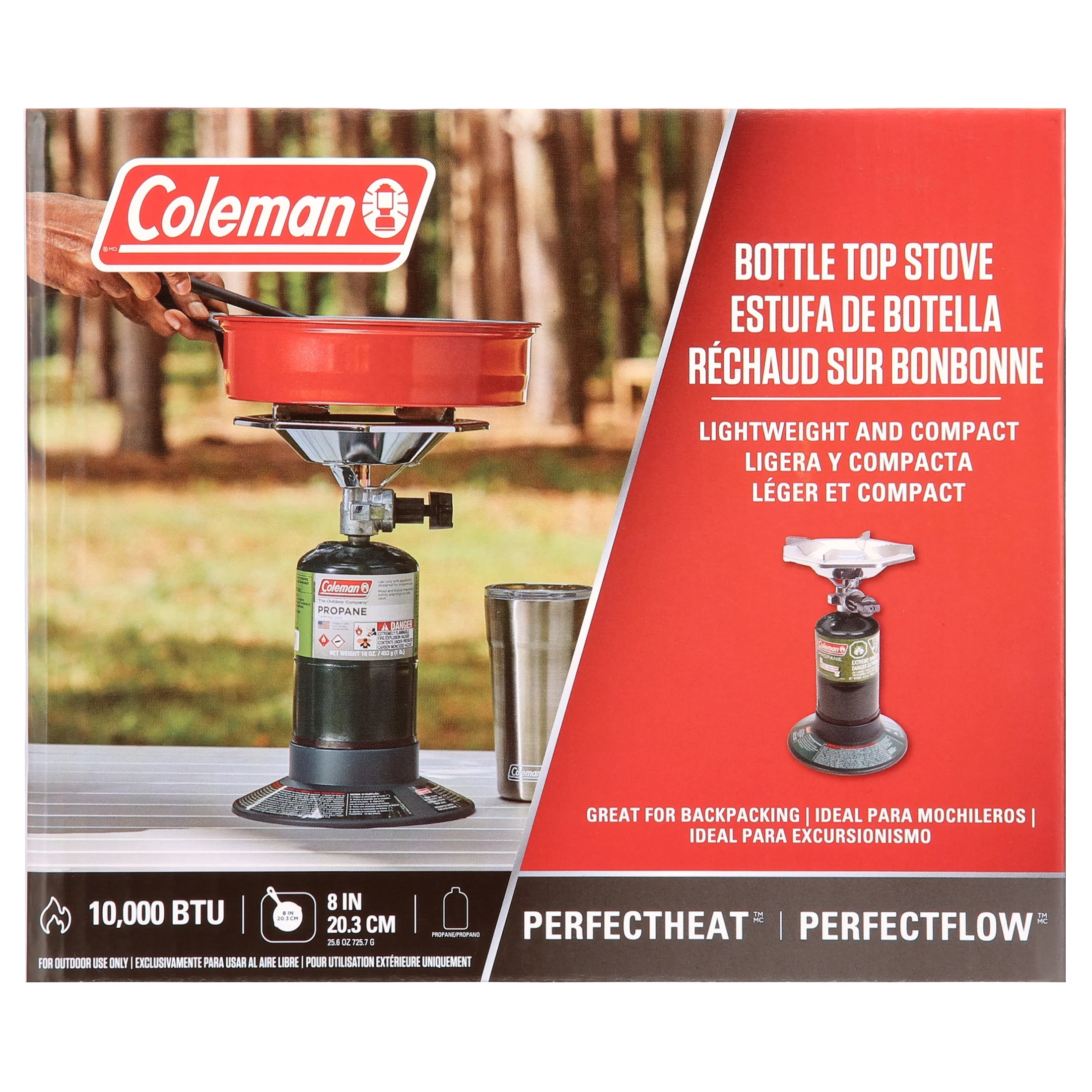 Coleman Gas Stove | Portable Bottletop 1 Burner Propane Camping Stove with Adjustable Burner