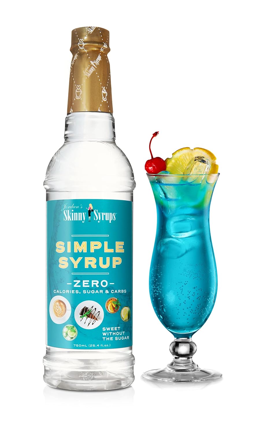 Jordan's Skinny Syrups Sugar Free Simple Syrup - 0 Calories 0 Sugar 0 Carbs - Gluten Free, Keto Friendly, Made in the USA