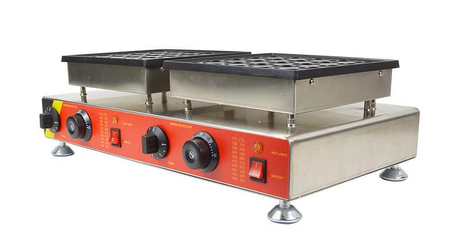 INTBUYING 50Holes Commercial Electric Mini Dutch Pancake Waffle Maker Iron Baker Home Kitchen