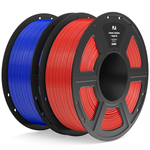 ELEGOO PLA Filament 1.75mm Bundle 4KG, 3D Printer Filament Dimensional Accuracy +/- 0.02mm, 4pcs 1kg Spool(2.2lbs) Fit Most FDM 3D Printers (Black, White, Dark Blue, True Red)
