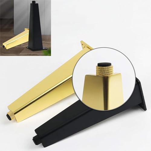 4 Piece Adjustable Furniture Feet, DIY Metal Cabinet Feet, Wardrobe Feet Bed Feet Sofa Feet Table Feet, Aluminium with Screws (Gold 30cm)(Gold,30cm)