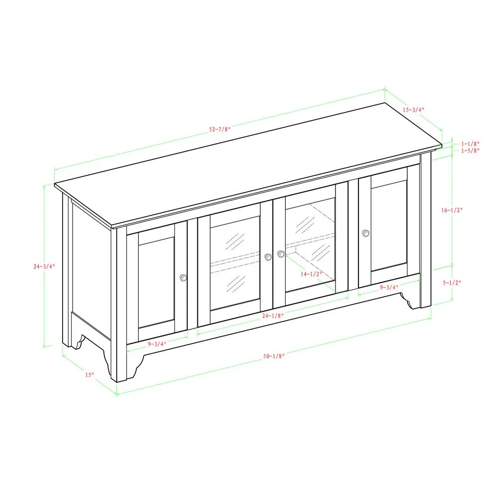 Walker Edison Black Wood TV Stand for TVs Up to 58