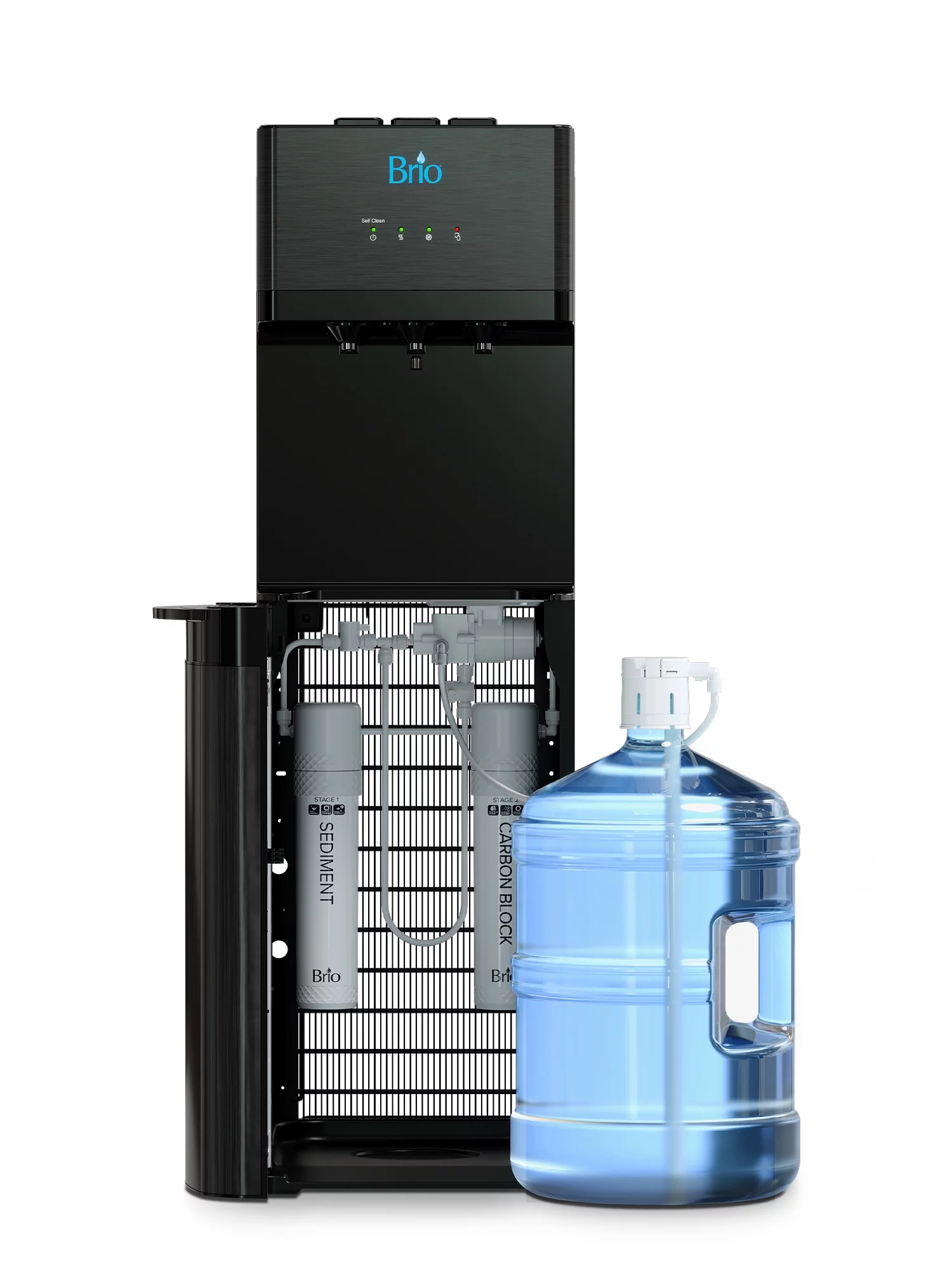 Brio 520 Series Self-Cleaning Bottom Loading No-Line Tri-Temperature 2 Stage Filtration Capacity Water Cooler Dispenser