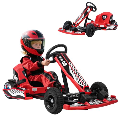 Bidbory Go Kart, Electric Drifting Go Kart Kids' Electric Vehicles with 350W Motor, 36V 16MPH