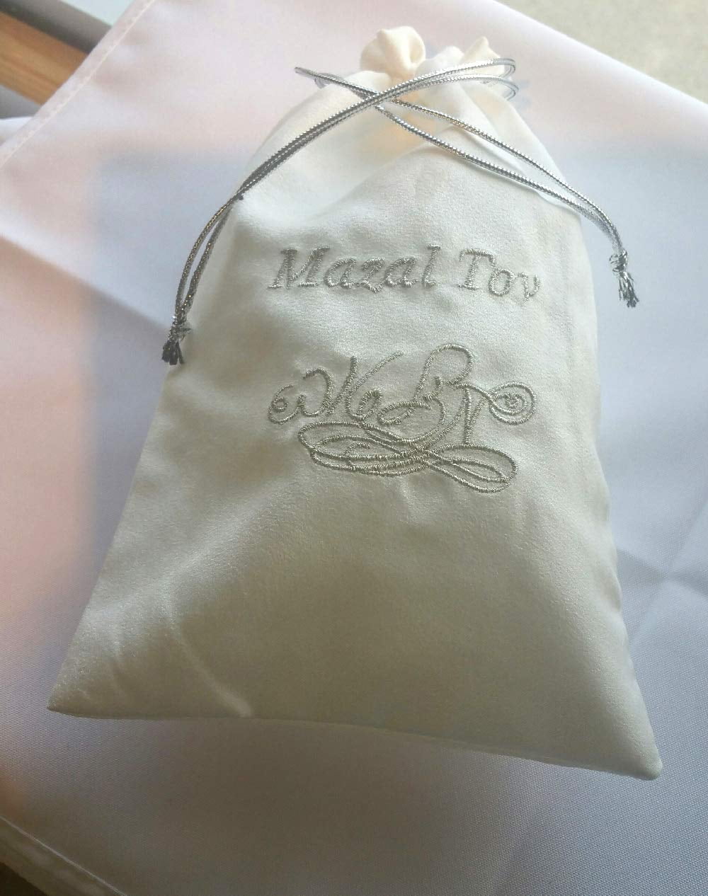 Jewish Wedding Glass To Break - Cobalt White (Faux Suede Mazal Tov Glass)