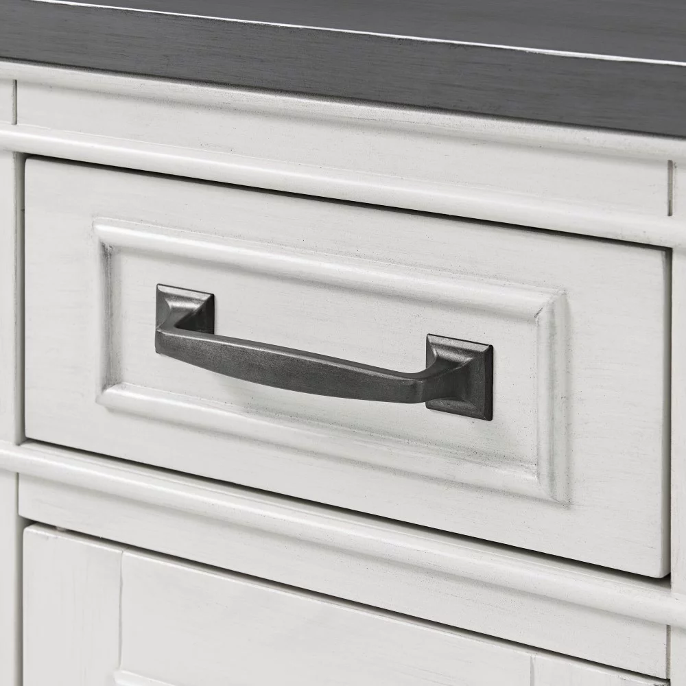 Martin Svensson Home Del Mar Chairside Table with Power, Antique White and Grey