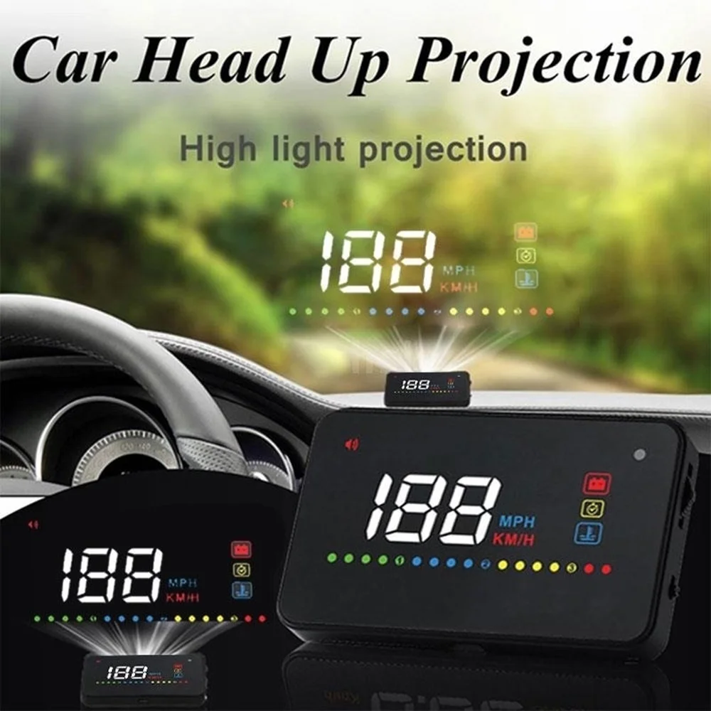 2019 New 3.5Inch HUD Projector Head Up Display Speed Warning Fuel OBD II Speedometer KM/H Display System Car Electronics