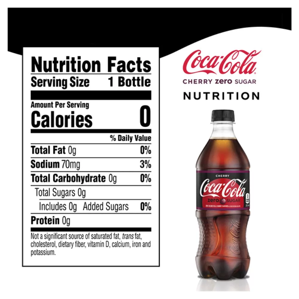 Coca-Cola Cherry Zero Soda 20oz Bottles (Pack of 12)