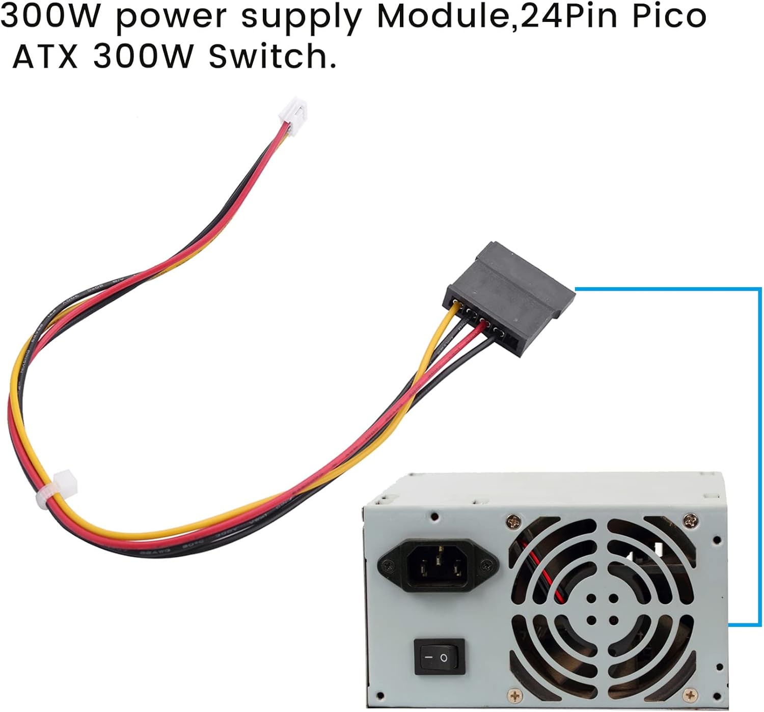 PCI-E 6PIN Input DC 12V 300W DC-ATX-300W 24Pin PICO ATX Switch PSU Power Supply Module