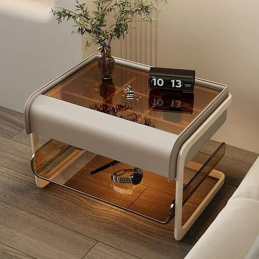 Smart Bedside Table Modern Simple Bedroom Luxury Nightstands Multifunctional Acrylic Wireless Charging Home  Furniture WKNS
