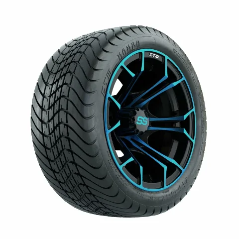 GTW Spyder 12 inch  Blue/Black Wheel on 215/35-12 (18