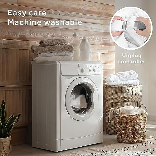 Sunbeam Restful Quilted Heated Mattress Pad 12-Heat Settings,  Queen White