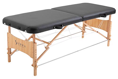 SierraComfort Basic Portable Massage Table, Black