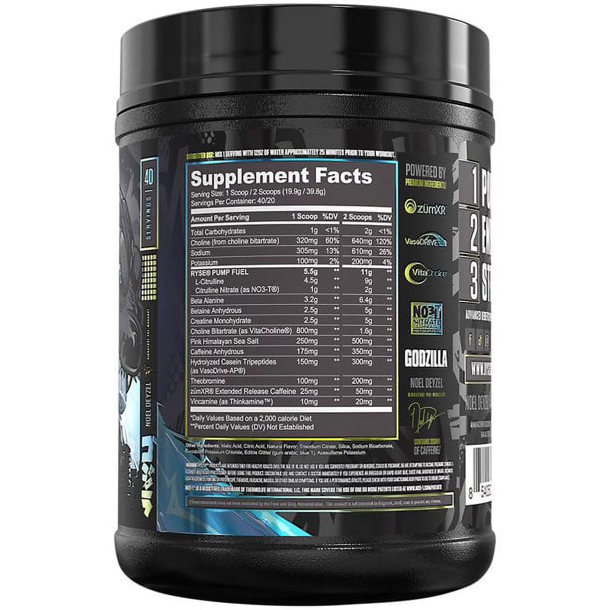 Ryse Godzilla PreWorkout Monsterberry Lime (1.75 lb / 20 Servings)
