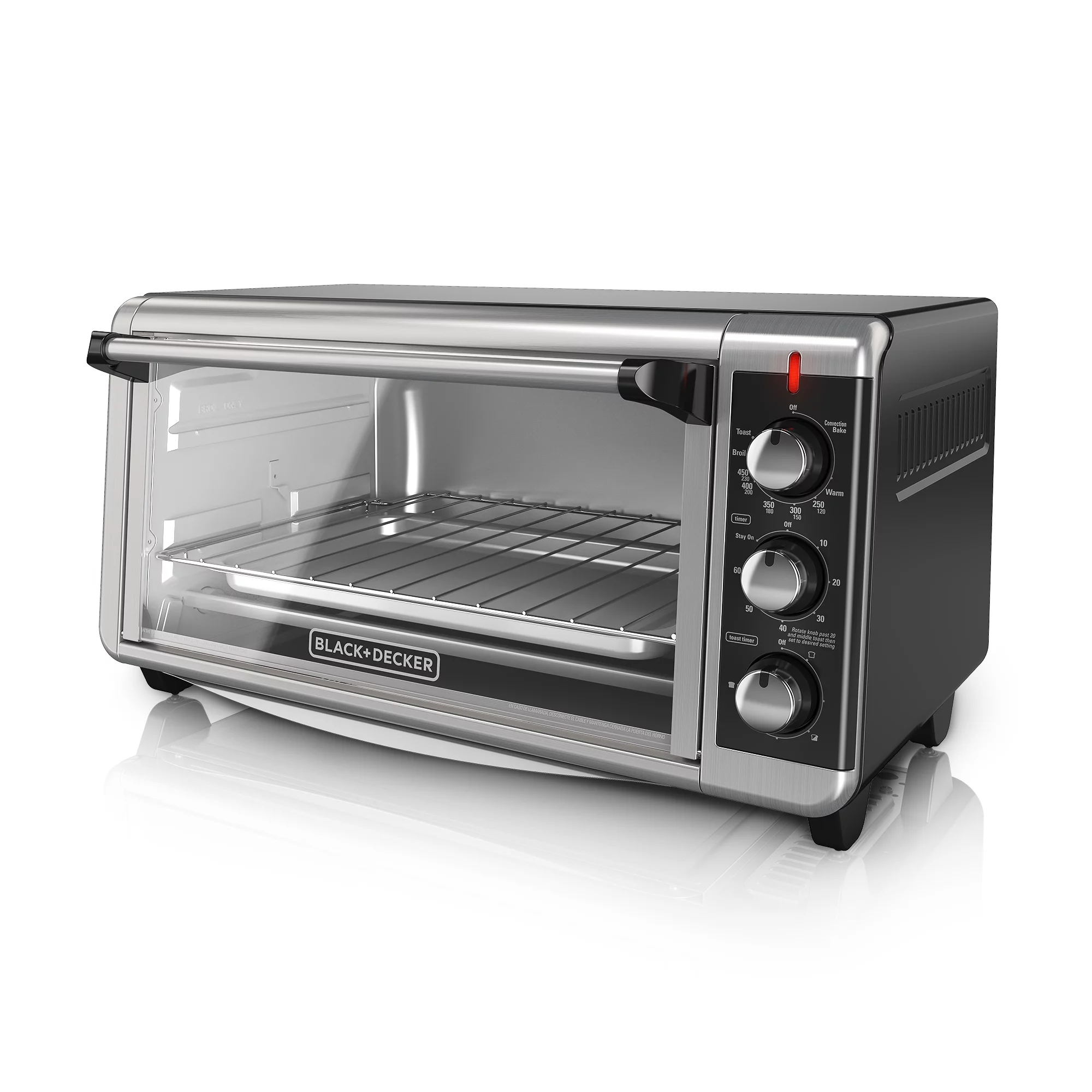 BLACK+DECKER 8 Slice Extra-Wide Stainless Steel Countertop Toaster Oven, TO3250XSB