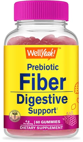 Prebiotic Fiber Gummies for Adults Fiber Supplement for Women and Men - Digestive Health Fiber Supplements - Vegan, Gluten-Free, and Non GMO - Berry Flavor - 60 Count