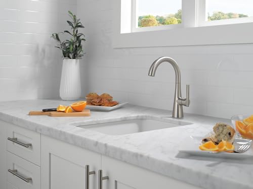 Delta Modern Oil Rubbed Bronze Single Hole Bar Sink Faucet, Single Handle Prep Sink Faucet, Venetian Bronze 14882LF-RB