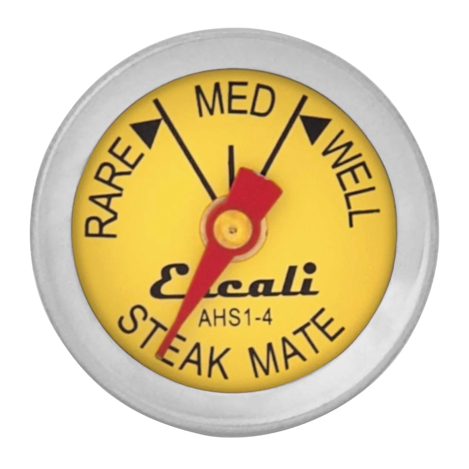 Escali AHS1-4 Easy Read Mini Steak Thermometer Set, Dial Reads Rare, Medium & Well, Dishwasher Safe, Silver